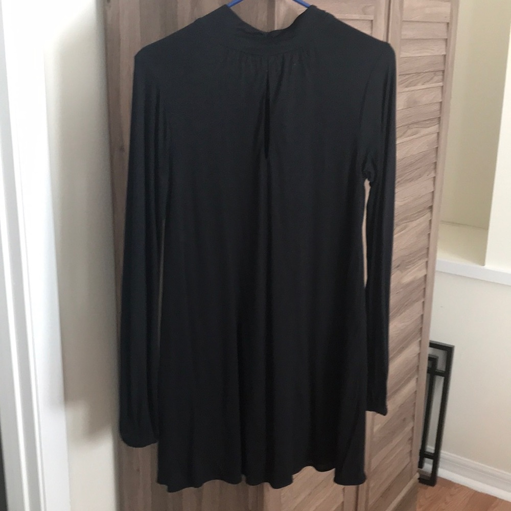 Black knit mini with keyhole